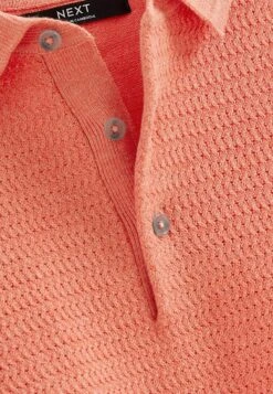 Next Short Sleeve Textured Standard - Poloshirt - Coral Pink -Next ba9bd9df0e264f1da3098059d3870616
