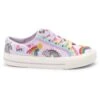 Next Standard Fit - Sneakers Laag - Lilac Purple Rainbow Embroidered
