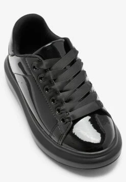 Next Chunky- Sneakers Laag - Black Patent Ribbon Lace -Next bb46f00723834e429d3cf365e0323e61