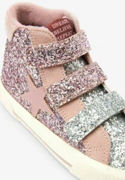 Next Glitter Touch Fastening- Sneakers Hoog - Pink Silver -Next c320bb64c01143cdad7cae6754a0cd88