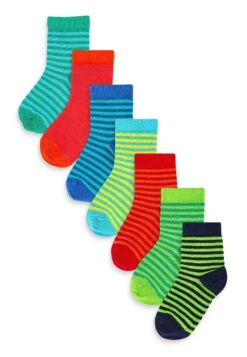 Next 7 Pack Rich Stripe Younger - Sokken - Bright Stripes