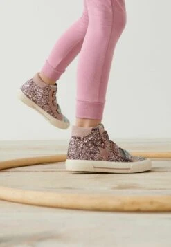 Next Glitter Touch Fastening- Sneakers Hoog - Pink Silver