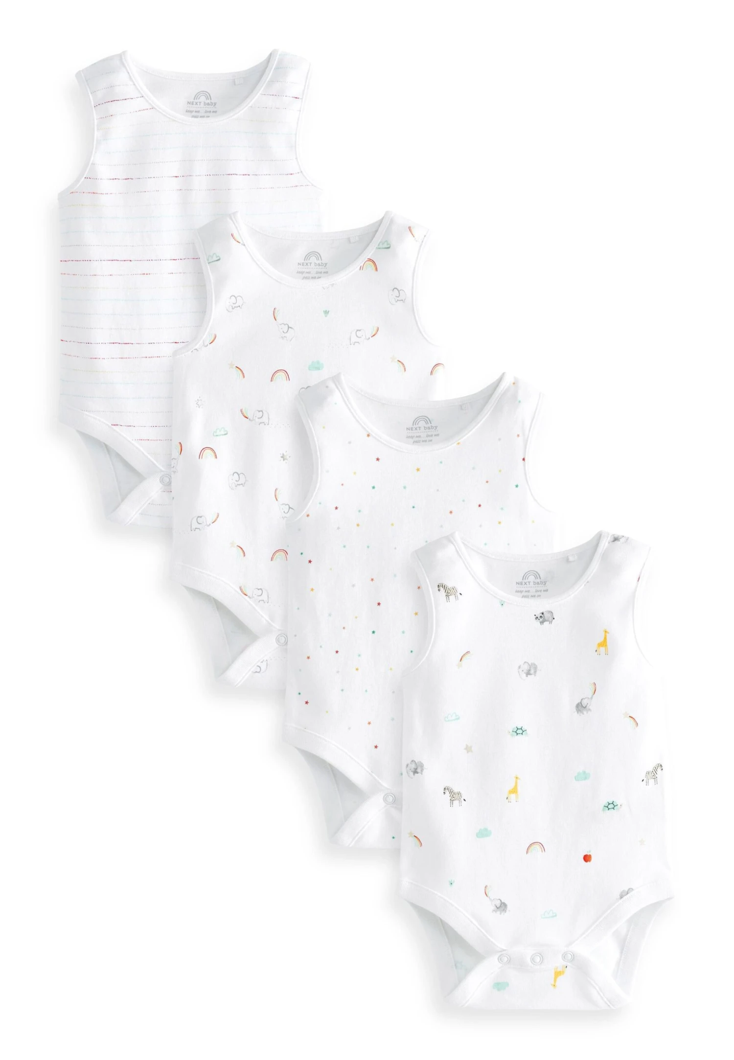 Next 4 Pack Unisex - Body - White Bright Printed 2 Next 4 Pack Unisex - Body - White Bright Printed - Afbeelding 2