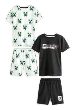 Next 2 Packs (3-16Yrs) - Pyjama - Green Black Minecraft
