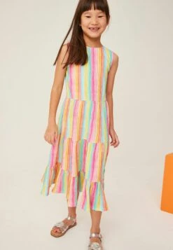 Next Back Detail Tiered Standard - Jerseyjurk - Pink Yellow Green Stripe -Next d18ca9e996064e4f961a3d44c35e1646