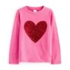 Next Sequin Star Long Sleeve- Longsleeve - Pink Red Heart