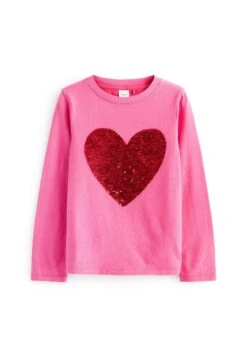 Next Sequin Star Long Sleeve- Longsleeve - Pink Red Heart