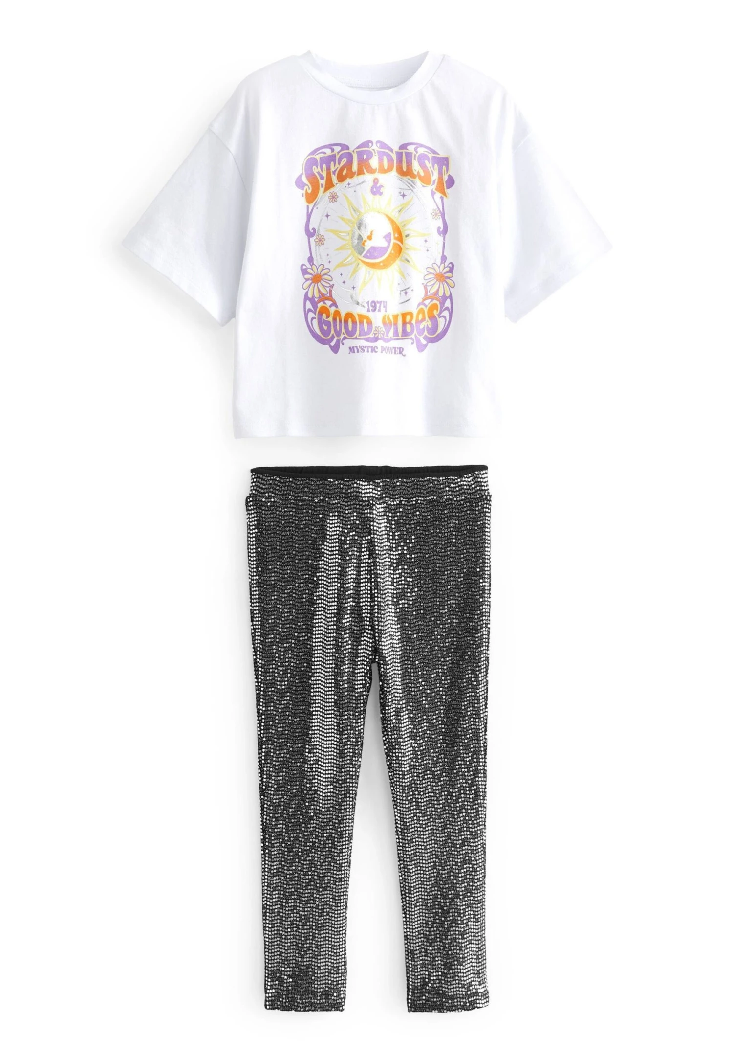 Next Silver Sparkle Set Standard - T-Shirt Print - Silver Sparkle Legging And Tshirt Set 5 Next Silver Sparkle Set Standard - T-Shirt Print - Silver Sparkle Legging And Tshirt Set - Afbeelding 5