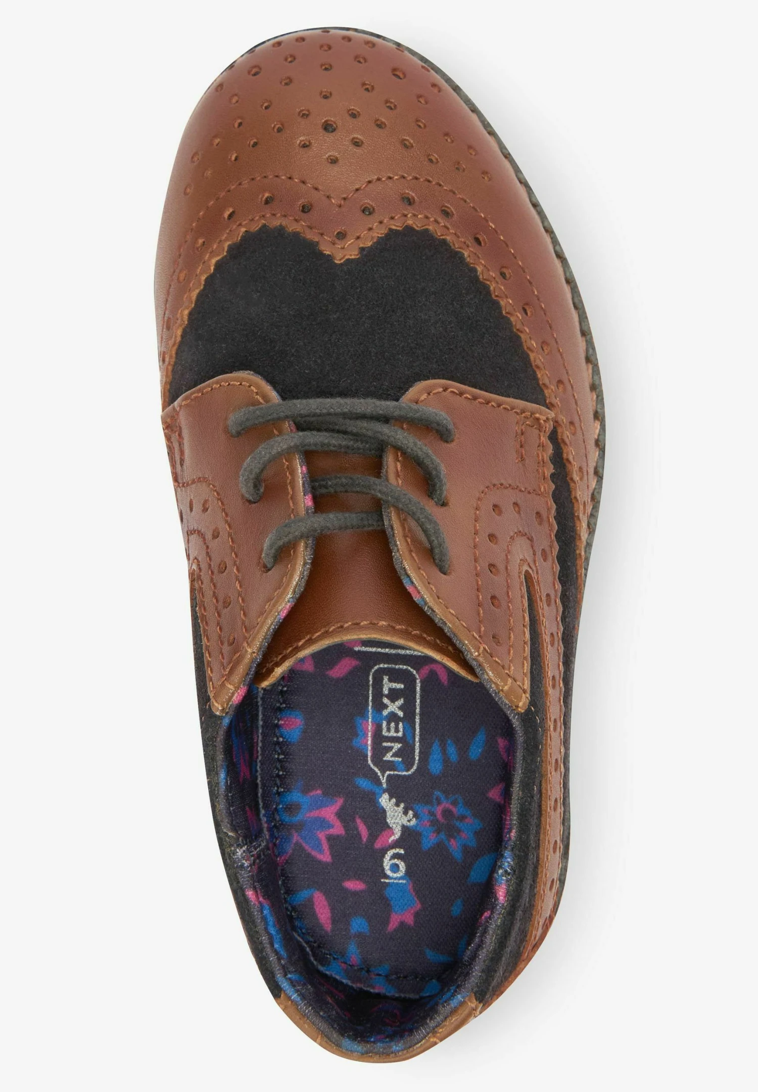 Next Brogues - Babyschoenen - Tan Brown Navy Blue 4 Next Brogues - Babyschoenen - Tan Brown Navy Blue - Afbeelding 4
