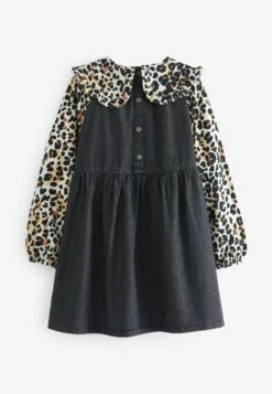 Next Collar Raglan Standard - Spijkerjurk - Animal Print -Next e4401528783c4921a4c6c8052c4dd9c7
