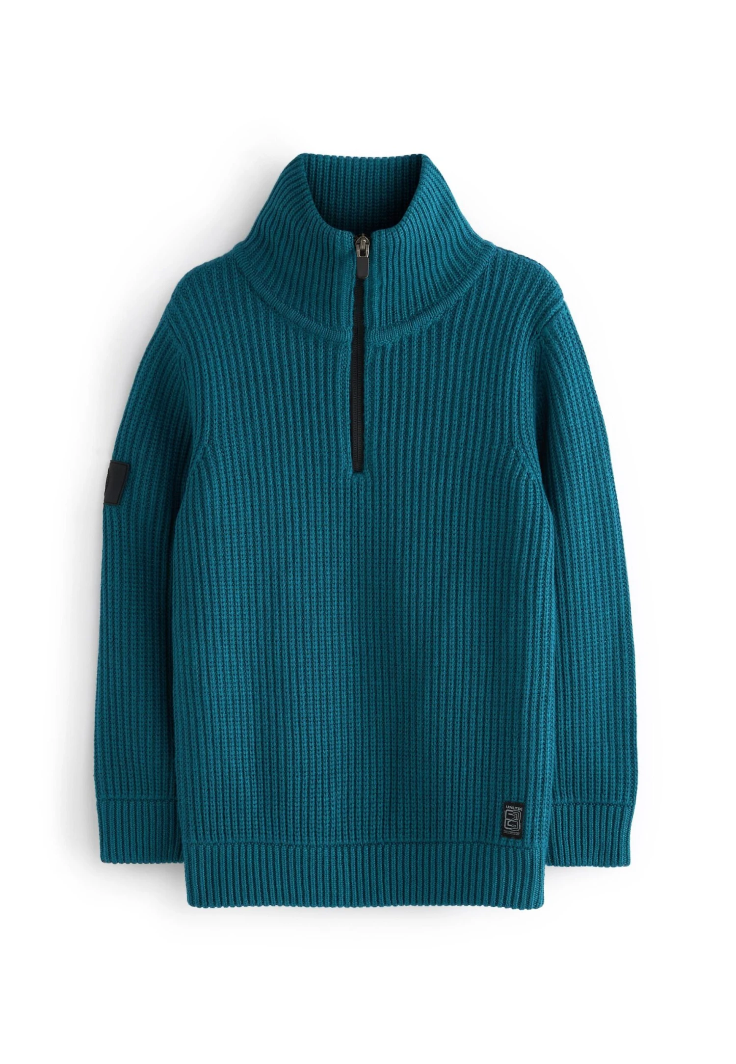 Next Chunky High Neck Zip - Trui - Teal Blue 3 Next Chunky High Neck Zip - Trui - Teal Blue - Afbeelding 3