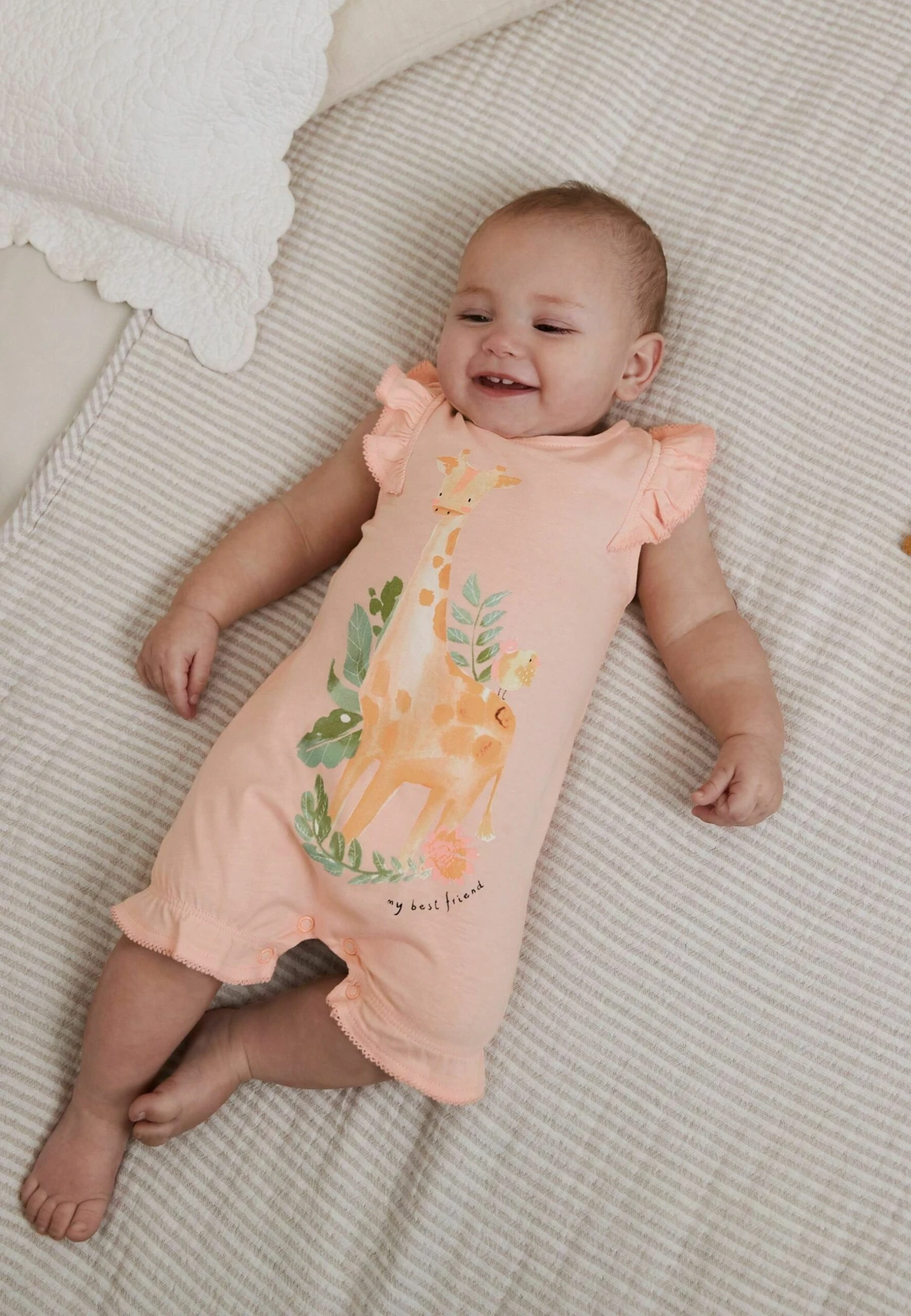 Next 2Pk Animal Frill SleeveStandard - Jumpsuit - Pink White 2 Next 2Pk Animal Frill SleeveStandard - Jumpsuit - Pink White - Afbeelding 2