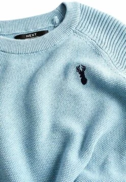 Next Textured Crew With Stag - Trui - Blue -Next ef494afc7db545e3b1e3bda20426989f