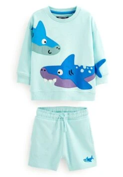 Next Applique Set Standard - Sweater - Aqua Blue Shark -Next f02aaa12f2084b1fac3b622edbbd57d1
