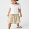 Next 2 Piece Floral Set Standard - T-Shirt Print - Ochre Yellow Cream