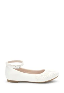 Next Standard - Ballerina'S Met Enkelbandjes - Ivory Satin Floral Embellished Mary Jane Occasion