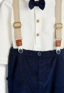 Next Smart 4 Piece Shirt Body, Bow Tie, Trousers And Braces Set - Riem - Navy/White -Next f6e124f85a494e0a9e97e046f71e6905