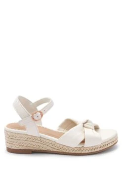 Next Knot Detail Wedges Standard - Sandalen - Cream Leather -Next f73a49a5dbb24295b8bfb024dd164c32