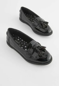 Next School Tassel Wide Fit- Instappers - Black Patent -Next fb3c3c8d8cf149e98ea21793d2837e97