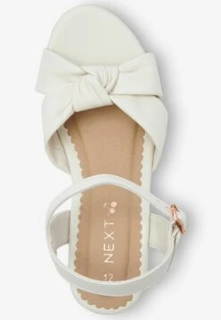Next Knot Detail Wedges Standard - Sandalen - Cream Leather -Next fcee3773048746cc94410095ddd4a613